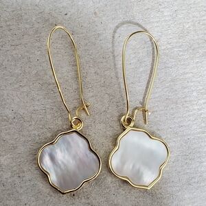 Elegant Gold and Mother of Pearl Earrings